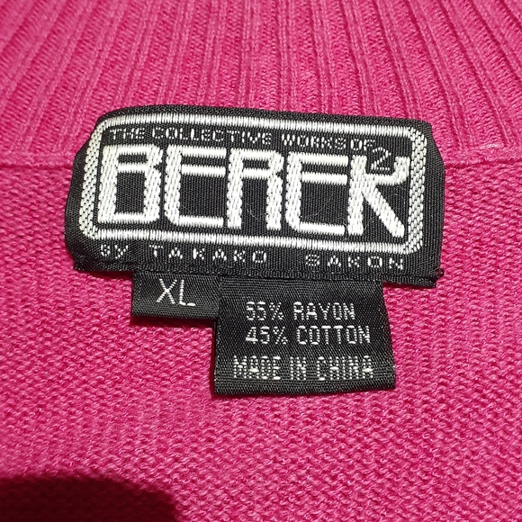 Berek By Takako Sakon Women's Sweater Pink Zebra Sequin Sleeves Size XL - Picture 8 of 8
